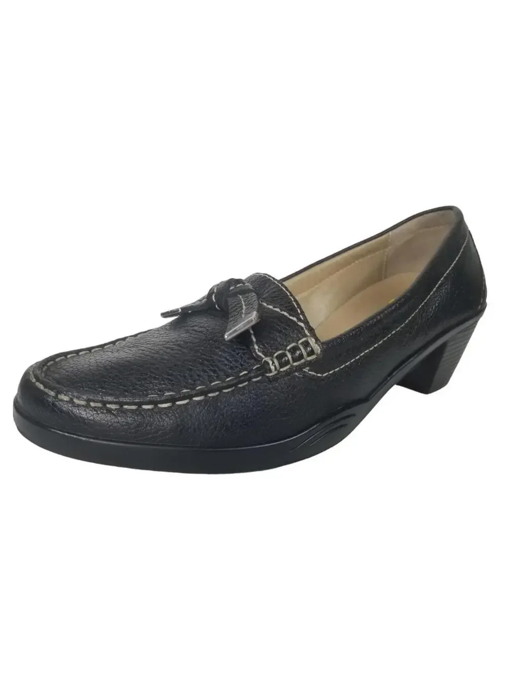 Womens Hotter Made in England Black Leather Horsebit Loafers Shoes US Size 10 M